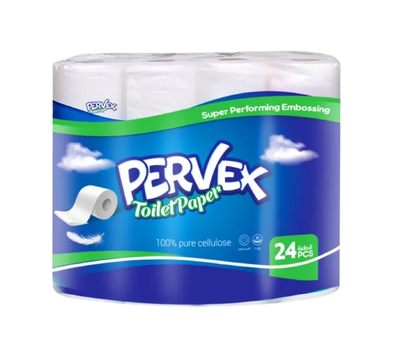Cellulose Toilet Paper 2 Ply, 24 Rolls (150 Sheets/Roll)