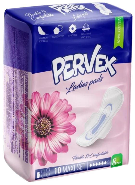 PERVEX Ladies Pads, Normal, 10 PCS