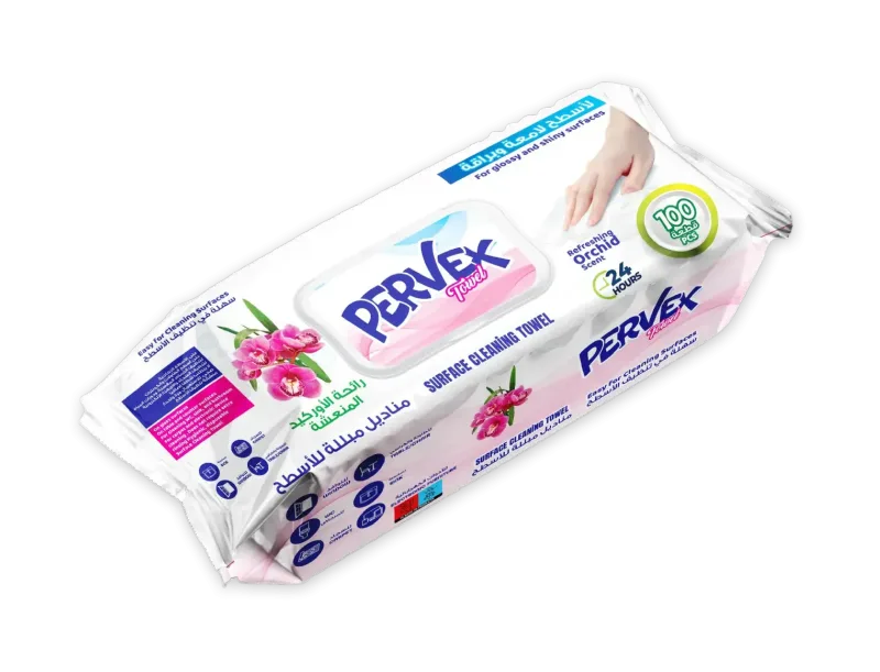 Surface Cleaning Towel, Orchid Scent, 100 PCS