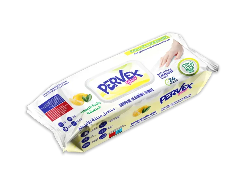 Surface Cleaning Towel, Lemon Scent, 100 PCS