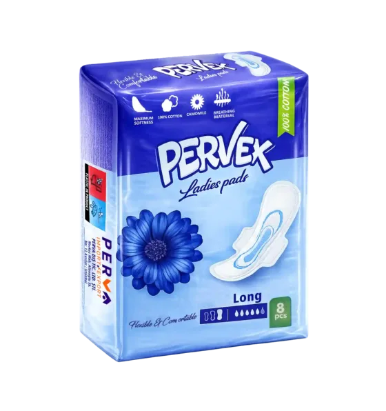 PERVEX Ladies Pads, Long, 8 PCS