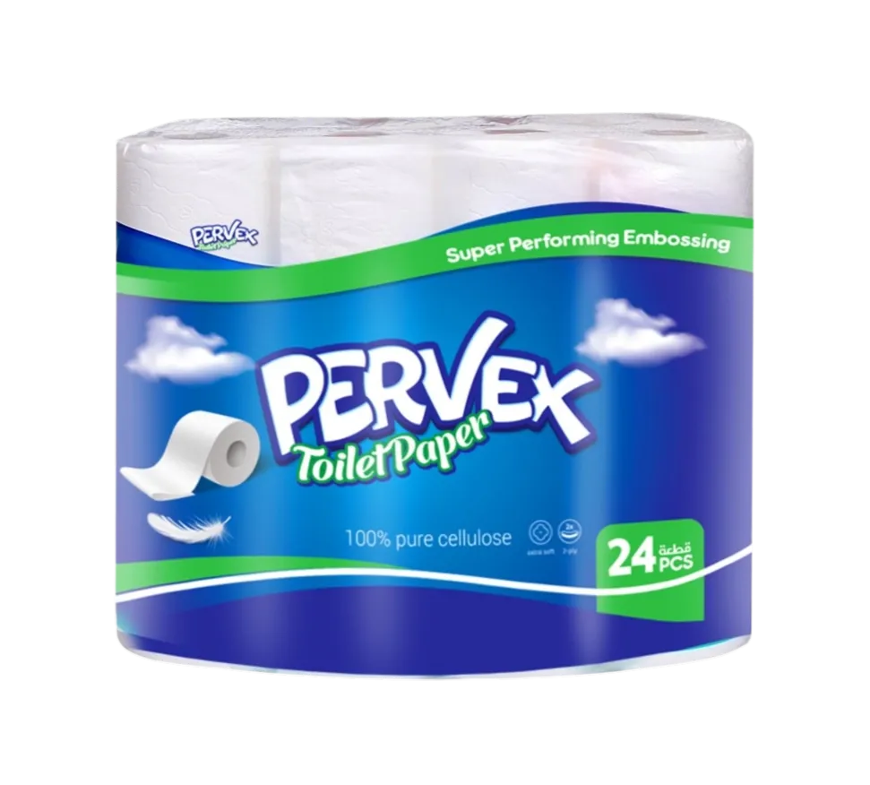 Cellulose Toilet Paper 2 Ply, 24 Rolls (150 Sheets/Roll)