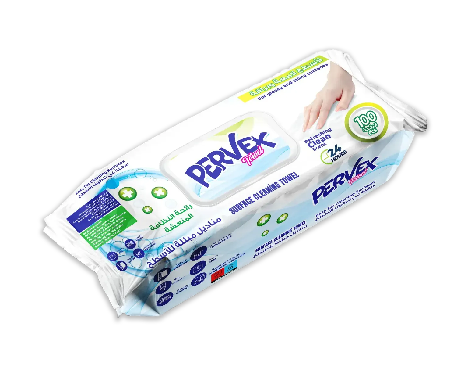 Surface Cleaning Towel, Clean Scent, 100 PCS